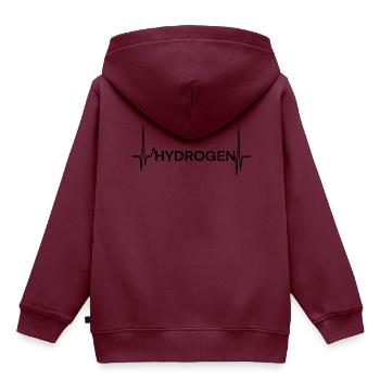 Wasserstoff Herzschlag - Kinder Premium Organic Hoodie - Burgunderrot - Hinten - AI Model Kid Female (0cm)