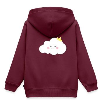 Wolke - Kinder Premium Organic Hoodie - Burgunderrot - Hinten - AI Model Kid Female (0cm)