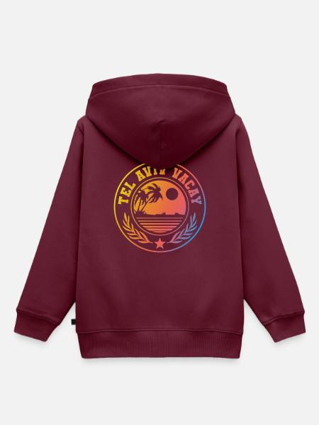 Tel Aviv Urlaub - Kinder Premium Organic Hoodie - Burgunderrot