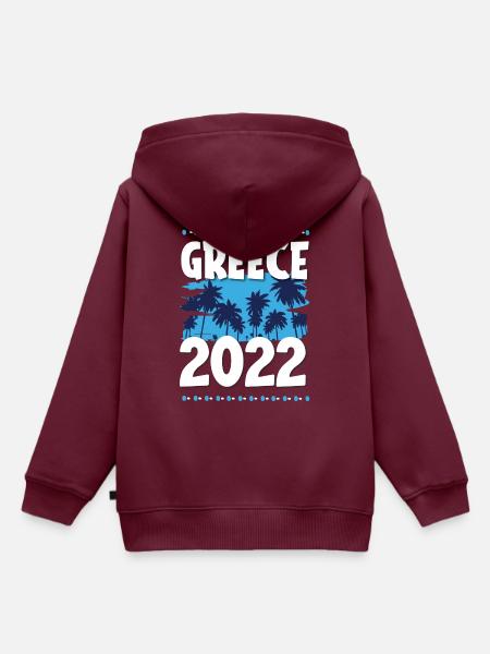 Greece 2022 - Kinder Premium Organic Hoodie - Burgunderrot