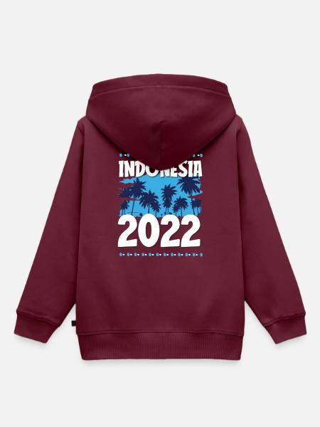 Indonesia 2022 - Kinder Premium Organic Hoodie - Burgunderrot