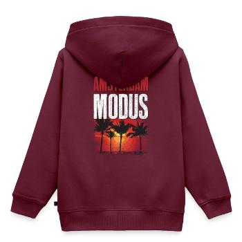 Amsterdam Modus - Kinder Premium Organic Hoodie - Burgunderrot - Hinten - AI Model Kid Female (0cm)