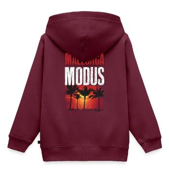 Mallorca Modus - Kinder Premium Organic Hoodie - Burgunderrot - Hinten - AI Model Kid Female (0cm)