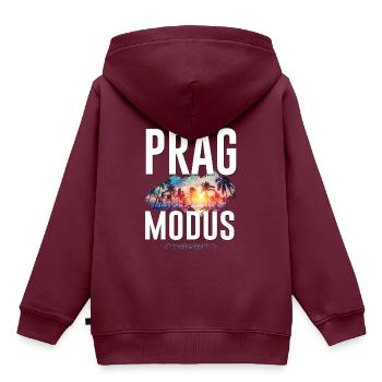 Prag Modus - Kinder Premium Organic Hoodie - Burgunderrot - Hinten - AI Model Kid Female (0cm)