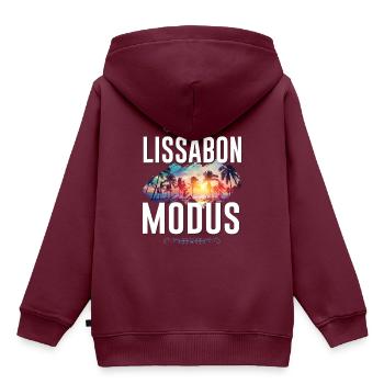 Lissabon Modus - Kinder Premium Organic Hoodie - Burgunderrot - Hinten - AI Model Kid Female (0cm)