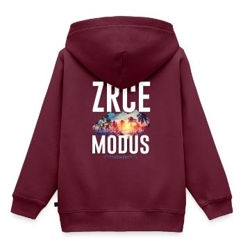 Zrce Modus - Kinder Premium Organic Hoodie - Burgunderrot - Hinten - AI Model Kid Female (0cm)