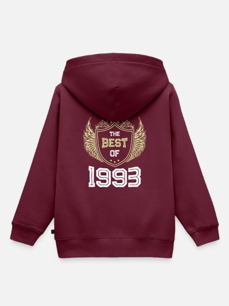 1993 best of - Kinder Premium Organic Hoodie - Burgunderrot