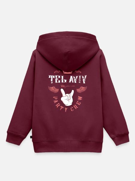 Tel Aviv Party Crew - Kinder Premium Organic Hoodie - Burgunderrot