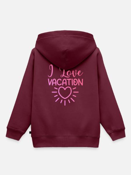 Ich liebe Urlaub - Kinder Premium Organic Hoodie - Burgunderrot
