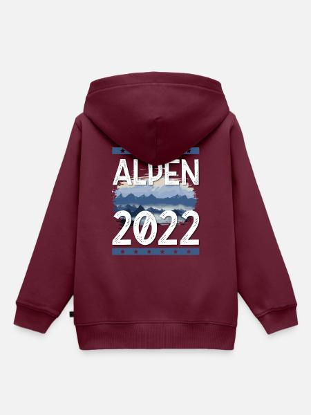 Alpen 2022 - Kinder Premium Organic Hoodie - Burgunderrot