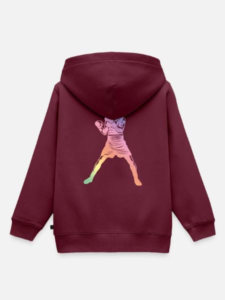 Boxen Silhouette - Kinder Premium Organic Hoodie - Burgunderrot