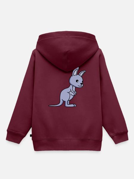 Kangaroo Comic - Kinder Premium Organic Hoodie - Burgunderrot