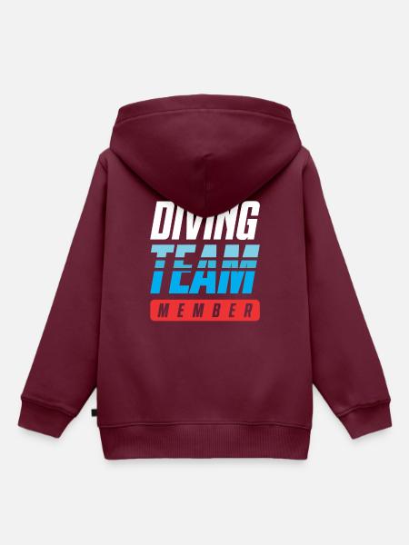 Diving Team - Kinder Premium Organic Hoodie - Burgunderrot