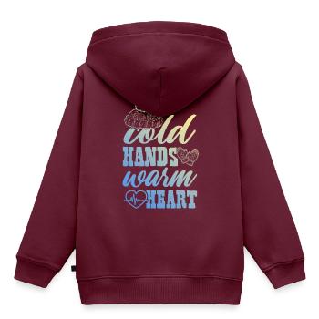 Frost winter - Kinder Premium Organic Hoodie - Burgunderrot - Hinten - AI Model Kid Female (0cm)
