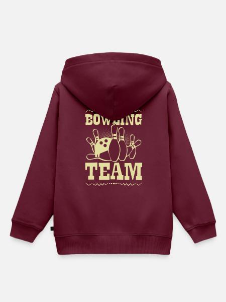 Bowling Team - Kinder Premium Organic Hoodie - Burgunderrot