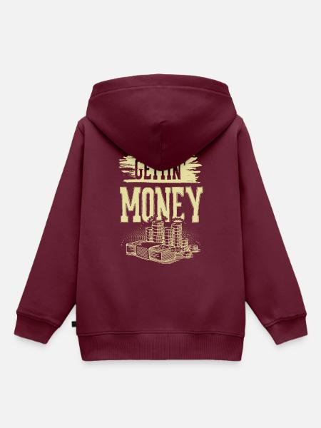 getting money - Kinder Premium Organic Hoodie - Burgunderrot