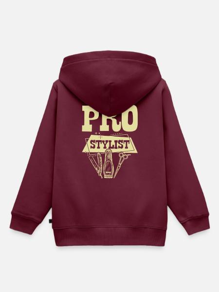pro stylist spruch - Kinder Premium Organic Hoodie - Burgunderrot