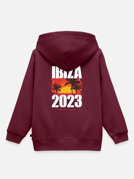 Ibiza 2023 - Kinder Premium Organic Hoodie - Burgunderrot