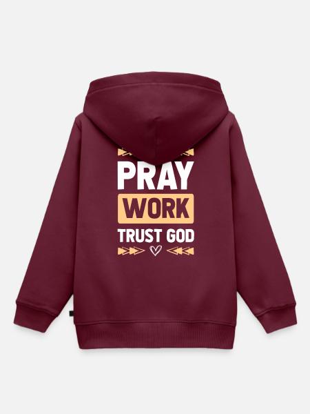 bete vertraue gott - Kinder Premium Organic Hoodie - Burgunderrot