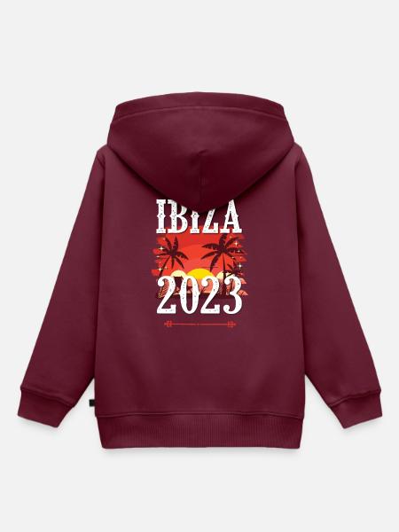 Ibiza 2023 - Kinder Premium Organic Hoodie - Burgunderrot