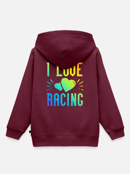 Ich liebe Rennen - Kinder Premium Organic Hoodie - Burgunderrot
