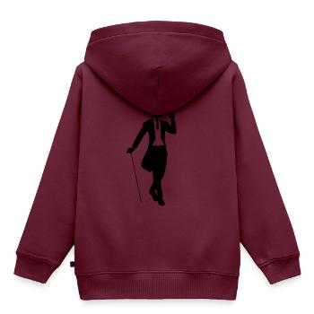 Gentleman Hipster - Kinder Premium Organic Hoodie - Burgunderrot - Hinten - AI Model Kid Female (0cm)