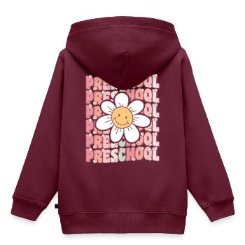Groovy Vorschule Erster Tag der Vorschule - Kinder Premium Organic Hoodie - Burgunderrot - Hinten - AI Model Kid Female (0cm)