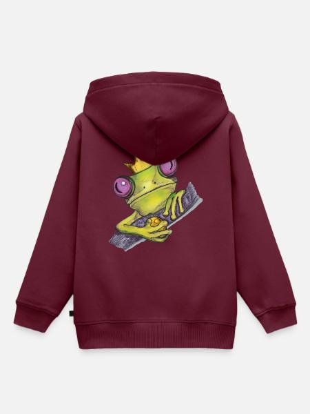 Froschkoenig - Kinder Premium Organic Hoodie - Burgunderrot