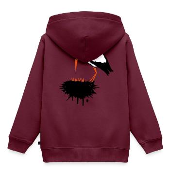 Storch und sein Nest mit Nachwuchs Graffiti - Kinder Premium Organic Hoodie - Burgunderrot - Hinten - AI Model Kid Female (0cm)