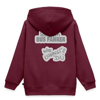 Busfahrer - Kinder Premium Organic Hoodie - Burgunderrot - Hinten - AI Model Kid Female (0cm)