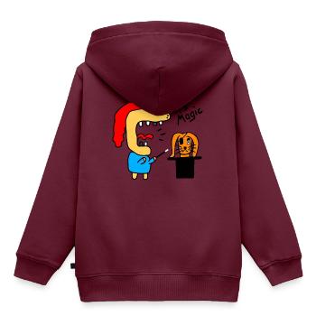 Yummy der Pirat: It's magic - Comic - Kinder - Kinder Premium Organic Hoodie - Burgunderrot - Hinten - AI Model Kid Female (0cm)