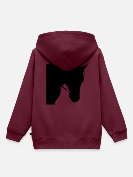 Pferdekopf 6 - Kinder Premium Organic Hoodie - Burgunderrot