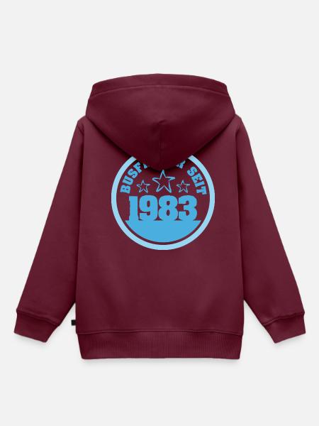 Jahr 1983 - Kinder Premium Organic Hoodie - Burgunderrot