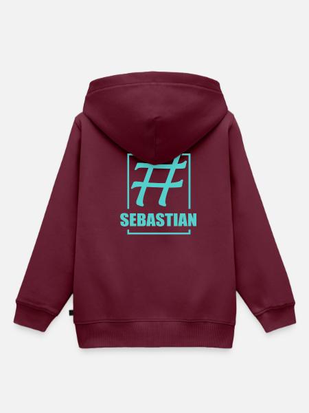 Media Sebastian - Kinder Premium Organic Hoodie - Burgunderrot