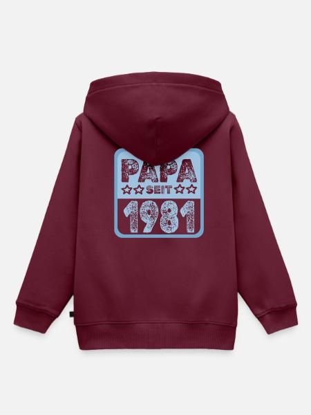 Jahr 1981 - Kinder Premium Organic Hoodie - Burgunderrot