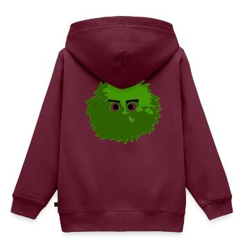 Busch mit Augen - Kinder Premium Organic Hoodie - Burgunderrot - Hinten - AI Model Kid Female (0cm)