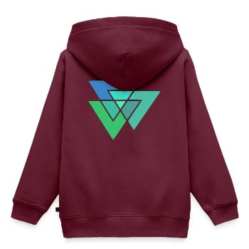 Muster - Kinder Premium Organic Hoodie - Burgunderrot - Hinten - AI Model Kid Female (0cm)