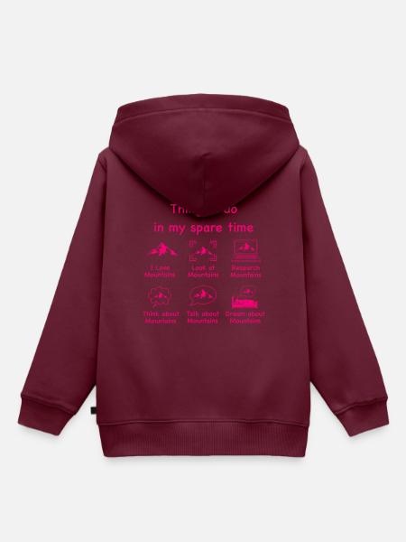 Bergliebhaber (pink) - Kinder Premium Organic Hoodie - Burgunderrot