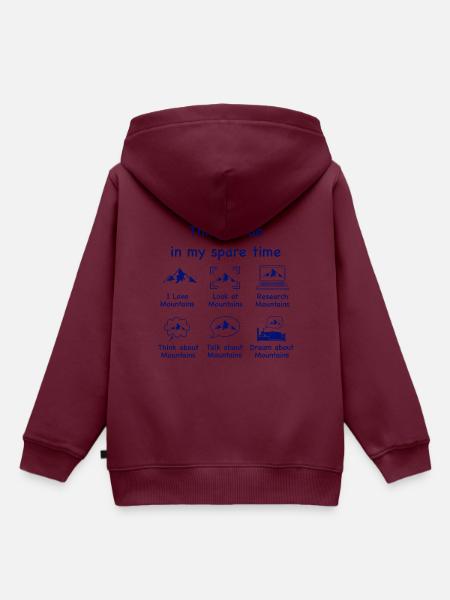 Bergliebhaber (blau) - Kinder Premium Organic Hoodie - Burgunderrot