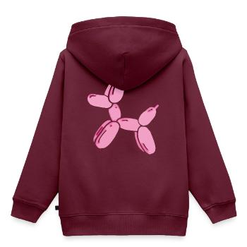Ballon-Dog - Kinder Premium Organic Hoodie - Burgunderrot - Hinten - AI Model Kid Female (0cm)
