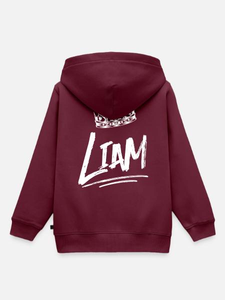 Liam - Kinder Premium Organic Hoodie - Burgunderrot