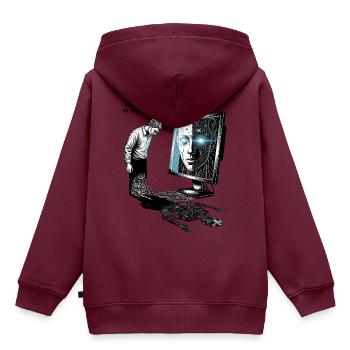 The Reflection is a Lie - Kinder Premium Organic Hoodie - Burgunderrot - Hinten - AI Model Kid Female (0cm)