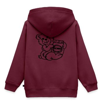 baer honey honig - Kinder Premium Organic Hoodie - Burgunderrot - Hinten - AI Model Kid Female (0cm)