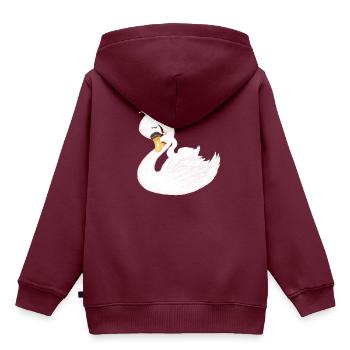 Schwan Schwanenkönigin Mutter und Kind - Kinder Premium Organic Hoodie - Burgunderrot - Hinten - AI Model Kid Female (0cm)