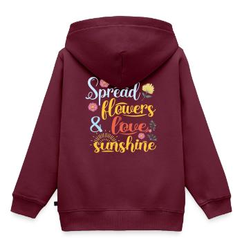spread flowers blumen und liebeSpread Flowers Blum - Kinder Premium Organic Hoodie - Burgunderrot - Hinten - AI Model Kid Female (0cm)