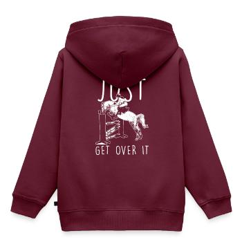 Springreiten - Kinder Premium Organic Hoodie - Burgunderrot - Hinten - AI Model Kid Female (0cm)