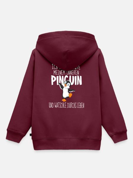 Inneren Pinguin - Kinder Premium Organic Hoodie - Burgunderrot