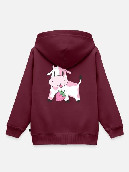 Strawberry Cow - Kinder Premium Organic Hoodie - Burgunderrot