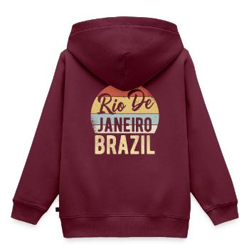 Rio Brasilien - Kinder Premium Organic Hoodie - Burgunderrot - Hinten - AI Model Kid Female (0cm)