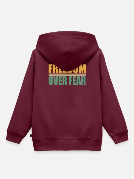 Freedom over Fear - Kinder Premium Organic Hoodie - Burgunderrot